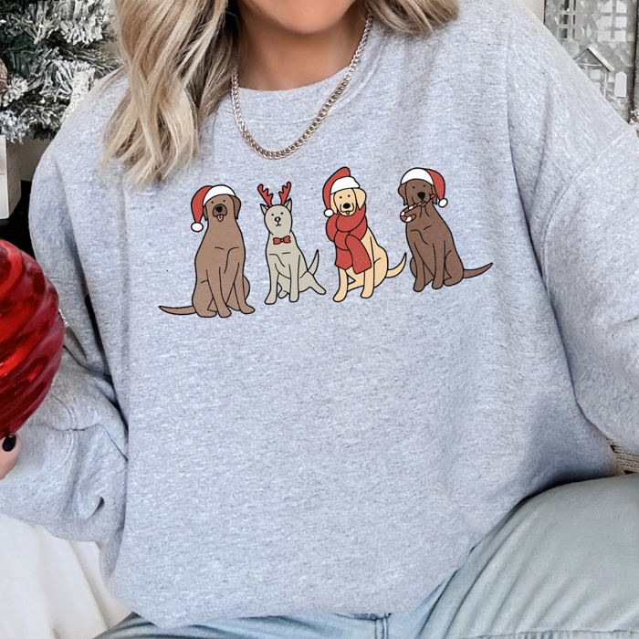 Adorable Christmas Dogs Cozy Festive Print For Dog Lovers With Holiday Spirit Sweatshirt