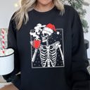  Santa Skeleton Coffee Vintage Christmas Night Limited Edition Cozy Graphic Sweatshirt