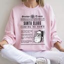 XXXL Light Pink Santa Claus Is Coming To Town, Retro Newspaper Christmas Edition Vintage Print Sweatshirt