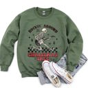 Small Military Green Rocking Around The Christmas Tree Skeleton Rock Holiday Ornament Edition Sweatshirt
