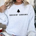 Medium Ash Light Gray Rocking Around The Christmas Tree Classic Holiday Song Inspired Cozy Festive Christmas Theme Sweatshirt