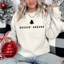 XXXL Sand Rocking Around The Christmas Tree Classic Holiday Song Inspired Cozy Festive Christmas Theme Sweatshirt