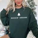 XXXL Forest Green Rocking Around The Christmas Tree Minimalist Holiday Theme Cozy Winter Wear Sweatshirt