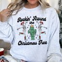 Small Ash Light Gray Rocking Around The Christmas Tree, Desert, Skeletons Sweatshirt