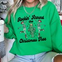 Large Irish Bright Green Rocking Around The Christmas Tree, Desert, Skeletons Sweatshirt