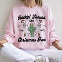 Small Light Pink Rocking Around The Christmas Tree, Desert, Skeletons Sweatshirt