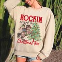 XXL Sand Rocking Around The Christmas Tree, Cowgirl Holiday Classic Western Style Festive Sweatshirt