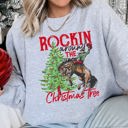 Small Heather Sport Gray Rocking Around The Christmas Tree Cowboy Edition Cozy Western Holiday Song Lyrics Sweatshirt
