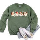 Small Military Green Retro Santas With Snowflakes Christmas Sweatshirt