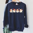XXL Navy Retro Santas With Snowflakes Christmas Sweatshirt
