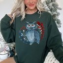  Owl Folk Art Scandinavian Inspired Winter Christmas Nordic Owl Design Sweatshirt
