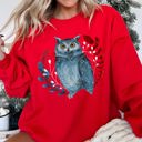  Owl Folk Art Scandinavian Inspired Winter Christmas Nordic Owl Design Sweatshirt