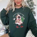 Large Forest Green Out Here Looking Like A Snack Christmas Edition Festive Holiday Graphic Cozy Saying For The Season Sweatshirt