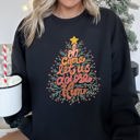 XXL Black Oh Come Let Us Adore Him, Retro Sign Christmas Sweatshirt