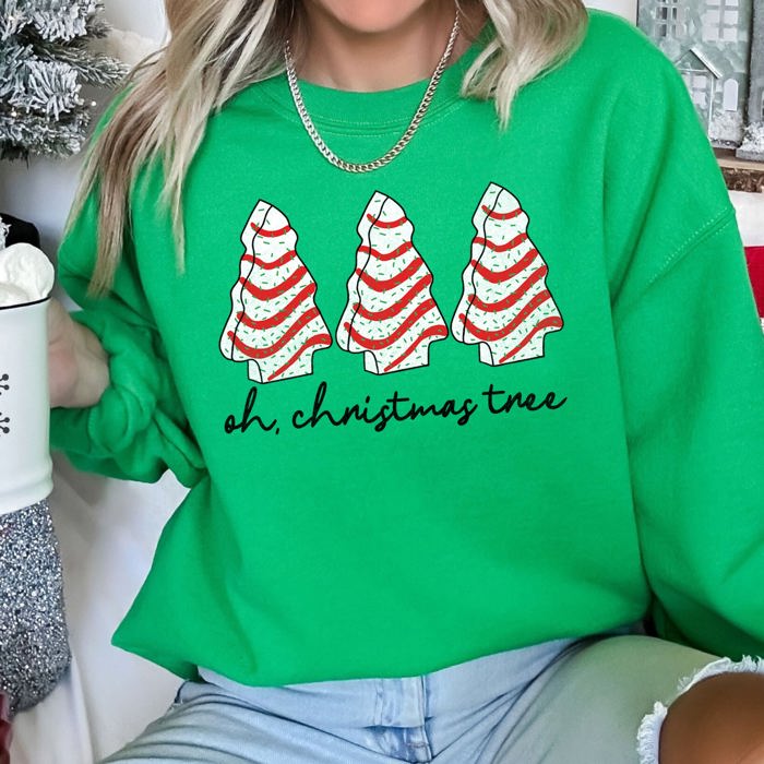 Oh Christmas Tree Snack Little Debbie Christmas Cozy Seasonal Favorite Holiday Plush Sweatshirt