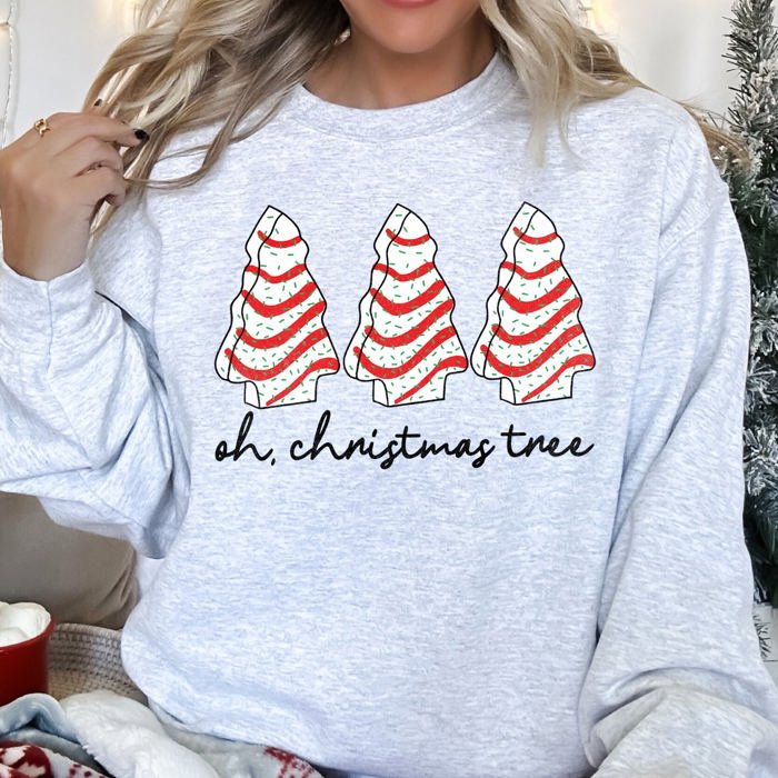 Oh Christmas Tree Snack Little Debbie Christmas Cozy Seasonal Favorite Holiday Plush Sweatshirt