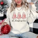 Large Sand Oh Christmas Tree Snack Little Debbie Christmas Cozy Seasonal Favorite Holiday Plush Sweatshirt