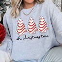 Large Heather Sport Gray Oh Christmas Tree Snack Little Debbie Christmas Cozy Seasonal Favorite Holiday Plush Sweatshirt