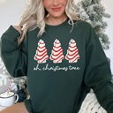 Large Forest Green Oh Christmas Tree Snack Little Debbie Christmas Festive Print Vintage Sweatshirt