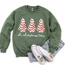 XXXL Military Green Oh Christmas Tree Snack Little Debbie Christmas Festive Print Vintage Sweatshirt