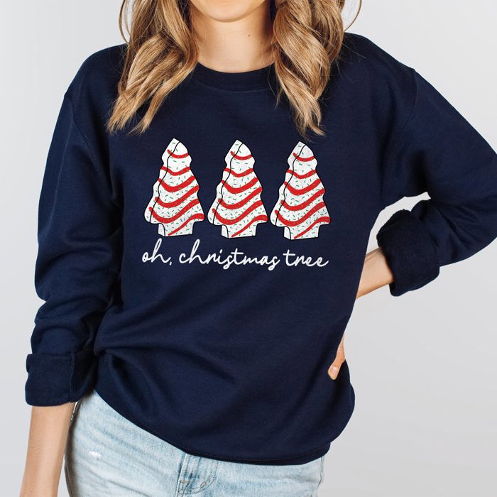 Oh Christmas Tree Snack Little Debbie Christmas Festive Print Vintage Sweatshirt