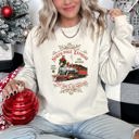  North Pole Express Vintage Christmas Cozy Cotton-Poly Fleece Holiday Edition Sweatshirt