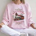 XXXL Light Pink North Pole Express Vintage Christmas Cozy Cotton-Poly Fleece Holiday Edition Sweatshirt