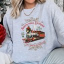 XL Heather Sport Gray North Pole Express Vintage Christmas Cozy Cotton-Poly Fleece Holiday Edition Sweatshirt