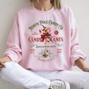 XL Light Pink North Pole Candy Company Christmas Collection Festive Holiday Treats Theme Sweatshirt