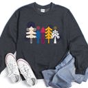 Small Dark Gray Heather Noel Folk Art Christmas Ornament Moonlit Village Winter Night Scenic Design Inspiring Warmth and Joy Sweatshirt