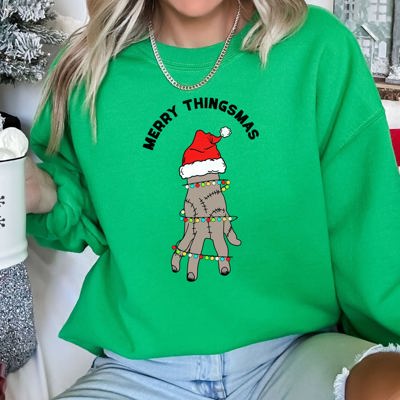 Merry Thingsmas, Wednesday Christmas Celebration Holiday Season Edition Sweatshirt
