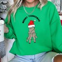 Medium Irish Bright Green Merry Thingsmas, Wednesday Christmas Celebration Holiday Season Edition Sweatshirt