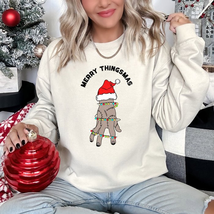 Merry Thingsmas, Wednesday Christmas Celebration Holiday Season Edition Sweatshirt