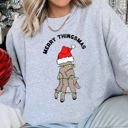 XXL Heather Sport Gray Merry Thingsmas, Wednesday Christmas Celebration Holiday Season Edition Sweatshirt