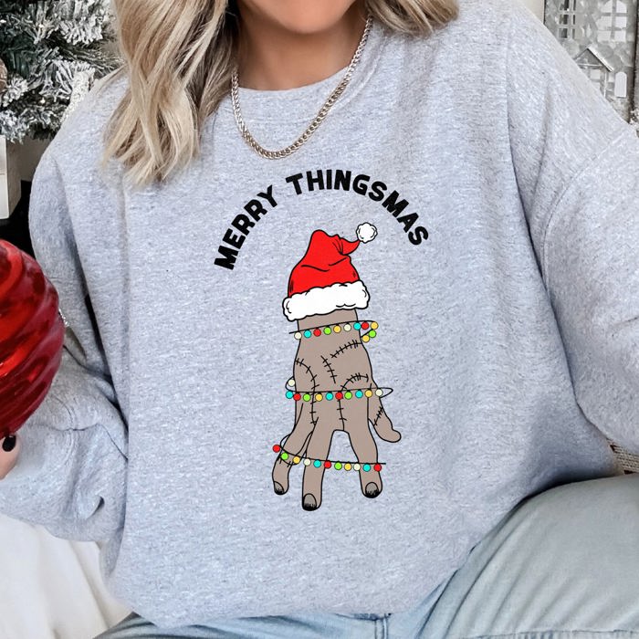 Merry Thingsmas, Wednesday Christmas Celebration Holiday Season Edition Sweatshirt