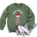 Medium Military Green Merry Thingsmas, Funny, Christmas Sweatshirt