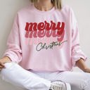  Merry Christmas Retro Text Vintage Style Holiday Message Hand Lettered Sweatshirt