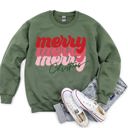  Merry Christmas Retro Text Vintage Style Holiday Message Hand Lettered Sweatshirt