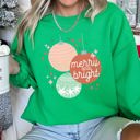  Merry And Bright Pastel Christmas Cozy Holiday Graphic Vintage Style Edition Sweatshirt
