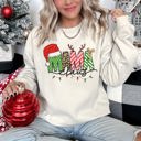  Mama Claus Santa Plaid Leopard Print Christmas Holiday Cheer Collection Sweatshirt