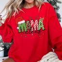 Small Red Mama Claus Santa Plaid Leopard Print Christmas Holiday Cheer Collection Sweatshirt