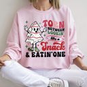 Large Light Pink Looking Like A Snack Christmas Cheer Festive Cozy Holiday Comfort Ultra Plush Sweatshirt