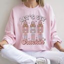 Large Light Pink Let's Get Cracking Nutcracker Christmas Holiday Cheer Limited Edition Cozy Sweatshirt