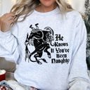 XXL Ash Light Gray Krampus Naughty Santa Christmas Holiday Mischief Graphic Design For Festive Winter Nights Sweatshirt