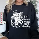 Large Black Krampus Naughty Santa Christmas Sweatshirt