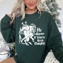 Medium Forest Green Krampus Naughty Santa Christmas Sweatshirt
