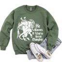 XL Military Green Krampus Naughty Santa Christmas Sweatshirt