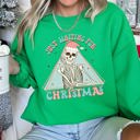  Just Waiting For Christmas, Skeleton Illustration Graphic Limited Edition Sweatshirt