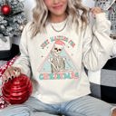 Medium Sand Just Waiting For Christmas, Skeleton Illustration Graphic Limited Edition Sweatshirt