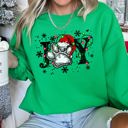 Medium Irish Bright Green Joy Paw Christmas Canine Paw Print Festive Holiday Spirit Cozy Edition Sweatshirt